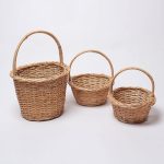 Gift Hamper Wicker Baskets | Decorative Flower Baskets | Wicker Fruit Basket, Round, Brown 3 size - S, M, L