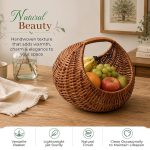 Gift Moon Baskets | Hamper Baskets | Cane Gift Hamper | Wicker Basket | Chand Basket, Brown size: 6, 8,10 inches - Image 5