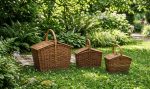 Wicker Picnic Basket with Lid, size - Small, Med, Large