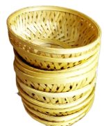 Handmade Bamboo Storage Basket, for Flowers, Dry Fruits, Chocolates