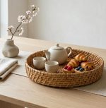 Rattan Cane Tray, Bamboo Tray – Best for Serving and Decoration (Size – 8/10/12 inches / 2 Inch Height) – Handcrafted in India - Image 4