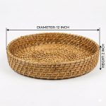 Rattan Cane Tray, Bamboo Tray – Best for Serving and Decoration (Size – 8/10/12 inches / 2 Inch Height) – Handcrafted in India - Image 3