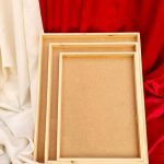 Trousseau Pinewood Attractive Decorative Tray for Wedding/Shaadi Gift Hampers, Engagement, Saree Clothes