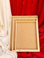 Trousseau Pinewood Attractive Decorative Tray for Wedding/Shaadi Gift Hampers, Engagement, Saree Clothes