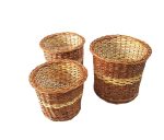 Willow Natural & Handmade Wicker Planter for Indoor - Outdoor Balcony, Terrace, Home Décor for Table Shelf, Storage Basket – Set of 3(Premium Quality) - Image 2