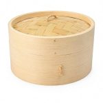 Bamboo Dim sum Basket, Round Steamer Basket With Lid | Great For Steaming Dim Sum, Buns, Dumplings, Vegetables, Fruits - Beige (Sizes: 6, 7, 8, 10, 12, 14  Inch)