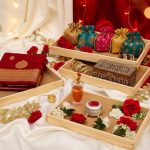 Trousseau Pinewood Attractive Decorative Tray for Wedding/Shaadi Gift Hampers, Engagement, Saree Clothes - Image 2