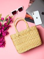 Handcrafted Kauna Grass Tote Bag For Beach and Picnic Handbag - Image 4