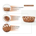 Cane Wicker Baskets full weaving | Kitchen Storage Basket | Cane Gift Hamper | Fruit Baskets, Brown (L24 x W20 x H10 cm) - Image 5