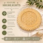 Handmade Flower Bamboo Round Placemat | Natural Woven Table Mat/Serving Tray/Fruit Basket Base/Dish Mat | Eco-Friendly Dining & Home Décor| Flower Dish Mat (3 sizes) - Image 4