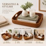 Natural Cane Ratten Serving Tray | Hand-woven Rectangular Rattan Tray for Tea, Snacks & Table Décor | Eco-Friendly Multipurpose Organizer - Image 2