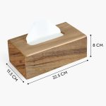 Wooden Tissue Box| Rosewood Napkin Box| Tissue Holder Organizer for Table, Home, Office, Car Or Spa | Rectangular Facial Paper Cloth Storage Case| Dispenser (9X5 Inches, Rosewood Plain) - Image 2