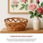 Cane Wicker Baskets full weaving | Kitchen Storage Basket | Cane Gift Hamper | Fruit Baskets, Brown (L24 x W20 x H10 cm) - Image 4