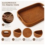 Natural Cane Ratten Serving Tray | Hand-woven Rectangular Rattan Tray for Tea, Snacks & Table Décor | Eco-Friendly Multipurpose Organizer - Image 3
