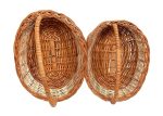 Decorative Multipurpose Storage and Gifting Oval Wicker Handle Basket - Set different sizes - Image 4