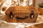 Wicker Storage Basket with Lid | Lid Basket for Shelf Organiser | Wardrobe Baskets | Gift Hamper Box