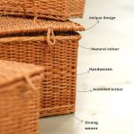 Wicker Storage Basket with Lid | Lid Basket for Shelf Organiser | Wardrobe Baskets | Gift Hamper Box - Image 3