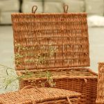 Wicker Storage Basket with Lid | Lid Basket for Shelf Organiser | Wardrobe Baskets | Gift Hamper Box - Image 2