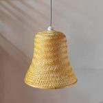 Hanging Lamps for Livingroom Home Decoration Cane Lamp Shades Hanging Lamp Bamboo Lights Balcony,10Dx11H Inch, (Wire & Holder Not Included)