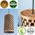 Bamboo Hanging Lamp | Pendant Boho Lights for Home, Bedroom, Living Room, Café & Restaurant Decoration | Cylinder - Image 3