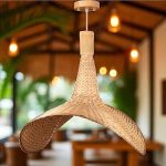 Hanging lamp for Living Room | Bamboo Hanging Light for Bedroom | Cane Wicker Pendant lamp for Home Decoration (Bulb Not Included) - Image 4