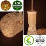 Hanging lamp for Living Room | Bamboo Hanging Light for Bedroom | Cane Wicker Pendant lamp for Home Decoration (Bulb Not Included) - Image 3