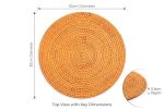 Handcrafted Round Rattan Dining Placemats, Cane Wicker Natural | Boho Farmhouse Style | Heat Resistant Hot Pad | Protective Varnish Finish | Easy Wipe Clean - Image 5