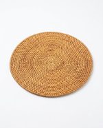 Handcrafted Round Rattan Dining Placemats, Cane Wicker Natural | Boho Farmhouse Style | Heat Resistant Hot Pad | Protective Varnish Finish | Easy Wipe Clean - Image 6